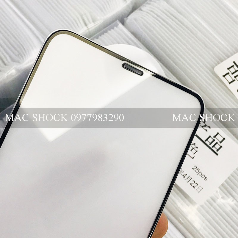 Kính cường lực Full màn chống bụi màng loa IP 7plus/8 plus/X/Xs/ Xs max/ 11/11 pro/ 11 pro max - Mac Shock