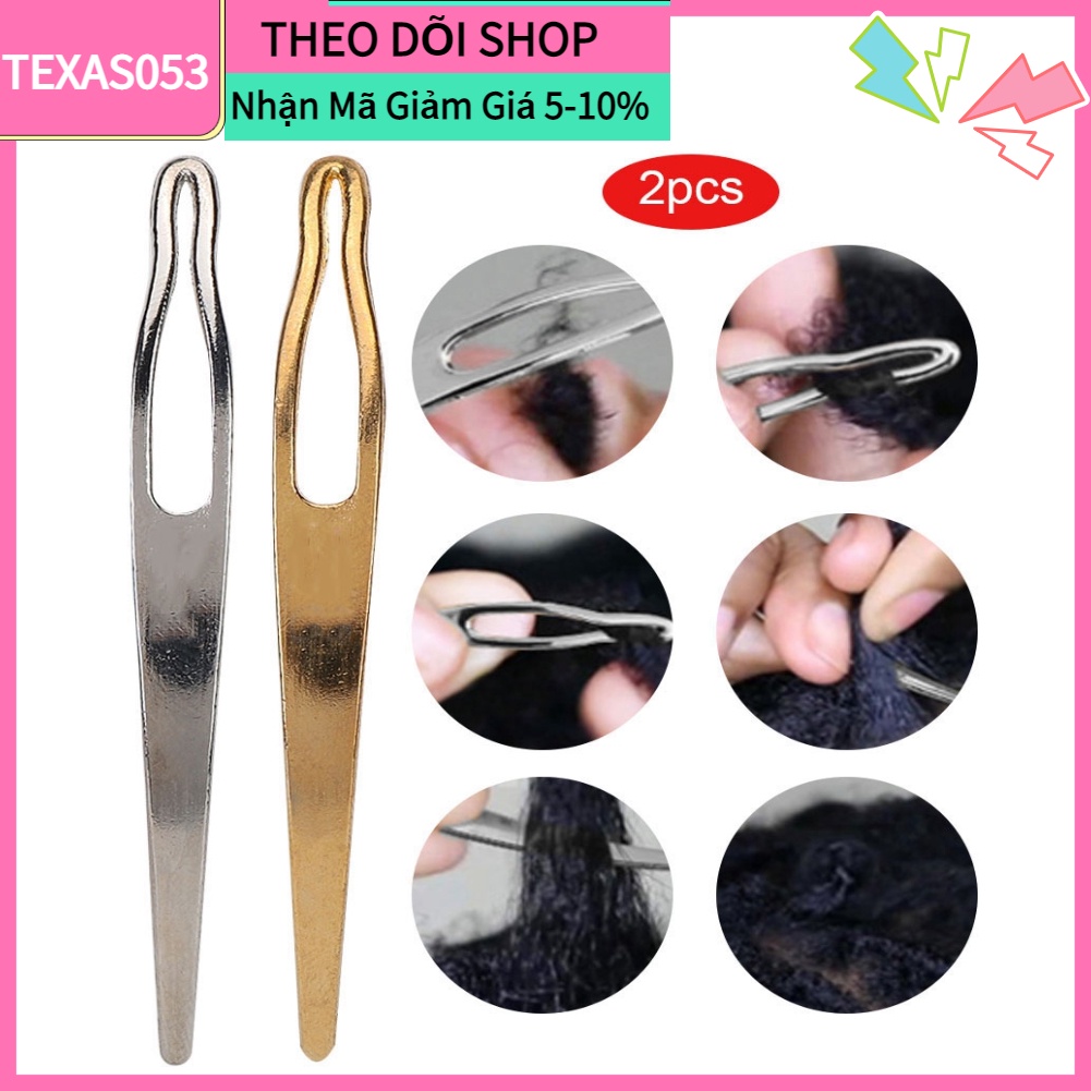 [Hàng mới về] Bộ 2 cái móc đan tạo kiểu tóc cuốn lọn dài