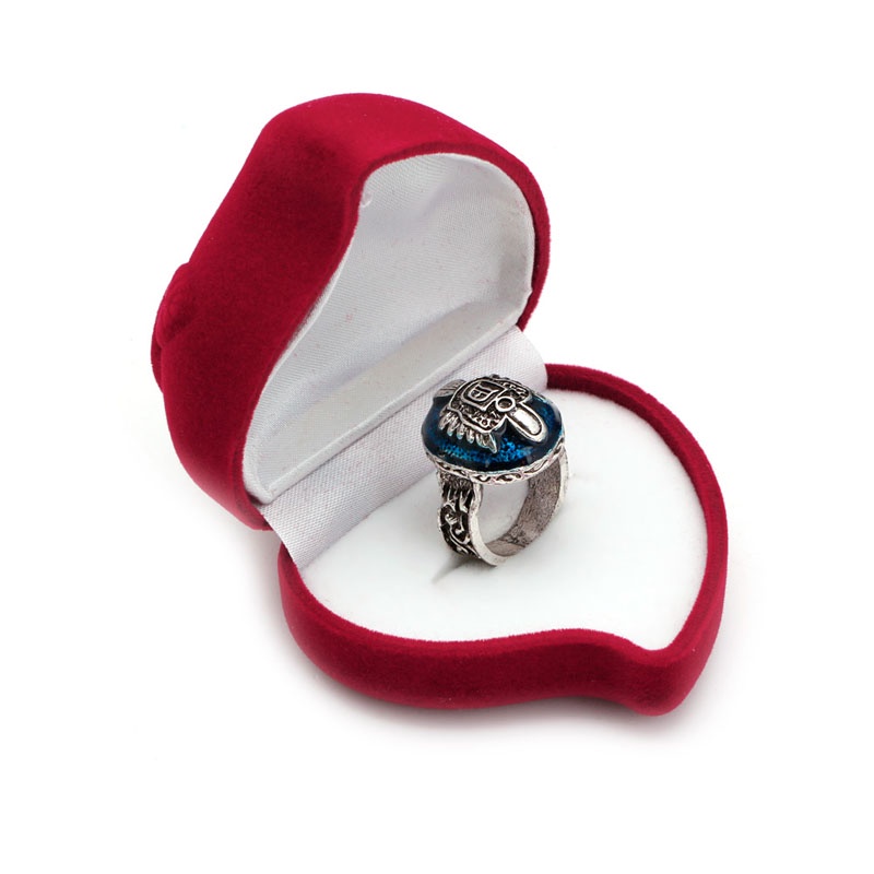 Hộp Đựng Nhẫn Cưới Hình Hoa Hồng Trái Tim Bằng Nhung