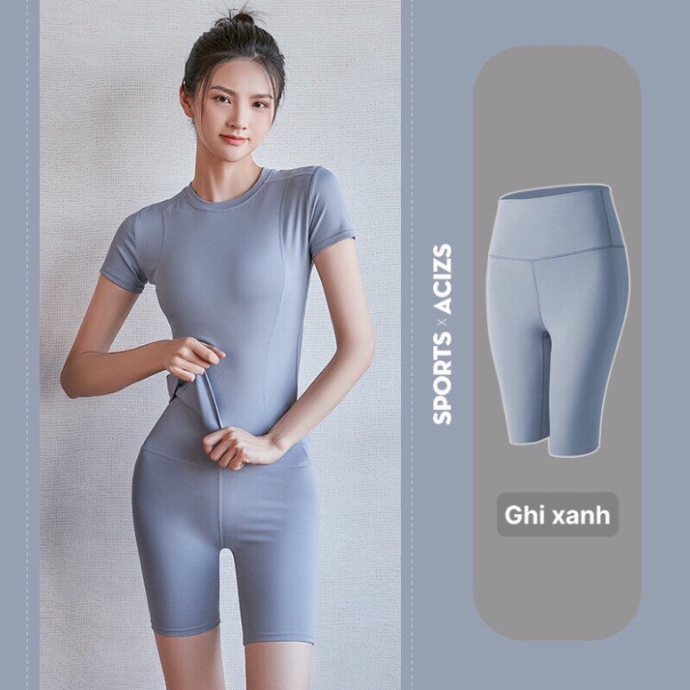 Quần Tập Gym ngắn Nữ 2021 Ngắn Gen Bụng Nâng Mông Co Giãn Thấm Hút Mồ Hôi ÔM Body LUHAZO T3 MT5FK TK3T202