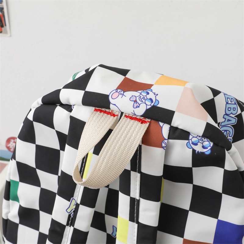 Balo kẻ caro unisex cho nam nữ ulzzang phong cách Hàn Quốc  kiểu dáng mới Fumiao