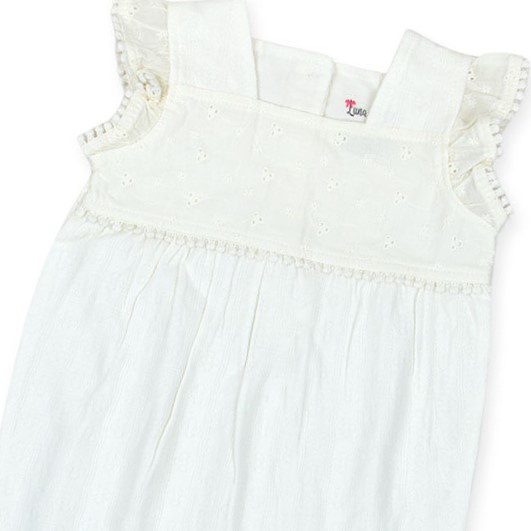 Bộ liền thân cho bé gái Romper body đùi màu trắng Mother’s Choice - kèm móc100% cotton mềm mại thoáng mát IT3161