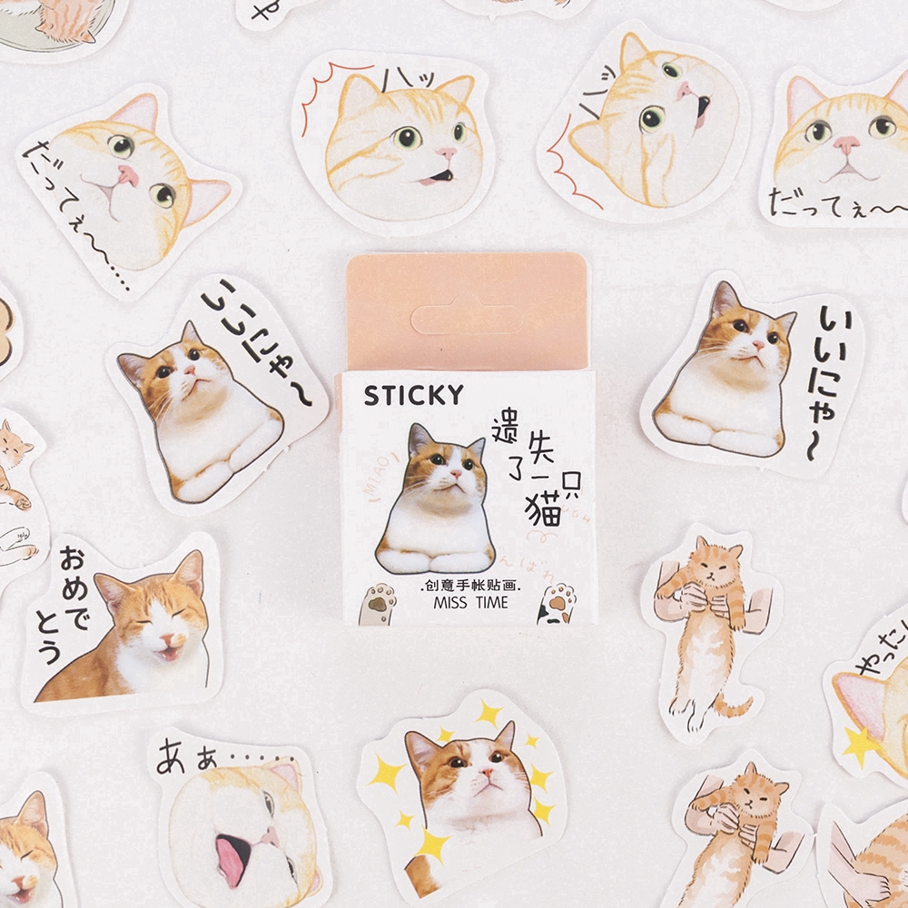 Bộ 46 nhãn dán trang trí sổ tay họa tiết đáng yêu DIY