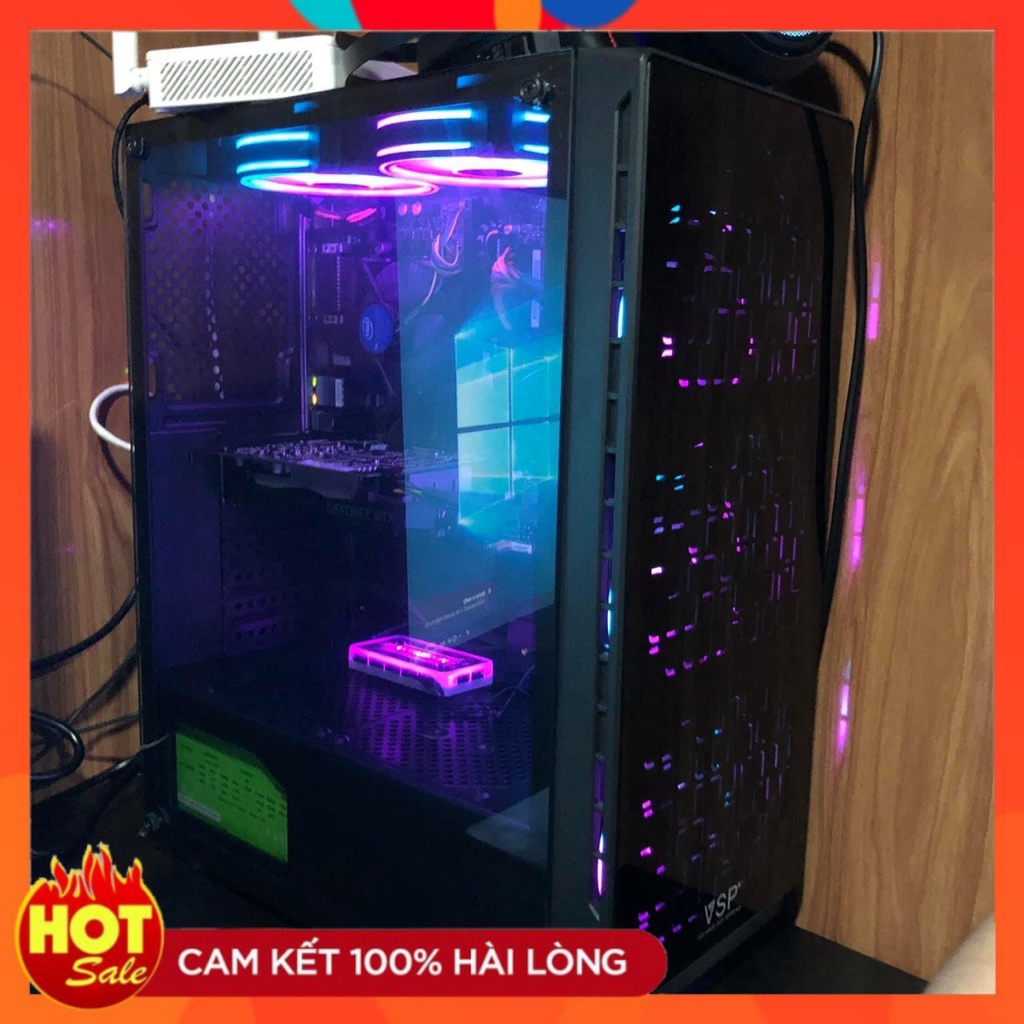 Vỏ case gaming VSP Ka-220 - Hai mặt kính cường lực - Full ATX (No Fan) - PK GIÁ GỐC