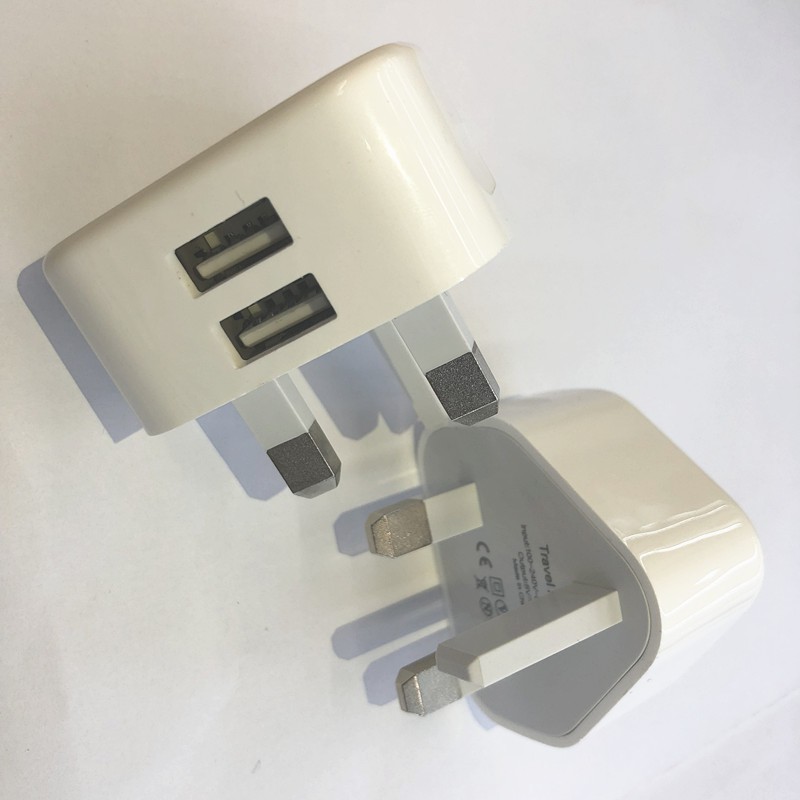 Phích Cắm Sạc UK 3-Pin Với 2 Cổng USB