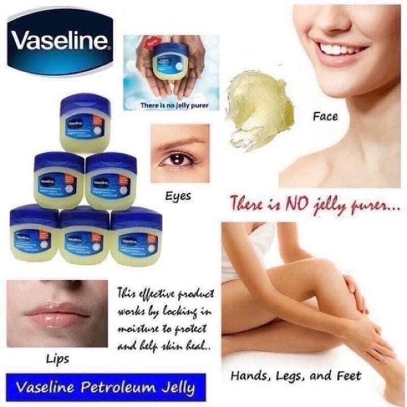 Sáp bôi dưỡng ẩm 😍 VASELINE, hũ 49g, giảm khô, bong da hiệu quả 100%,