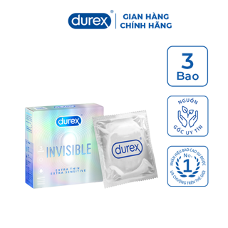 Bao cao su Durex Invisible Extra Thin Extra Sensitive 3 bao