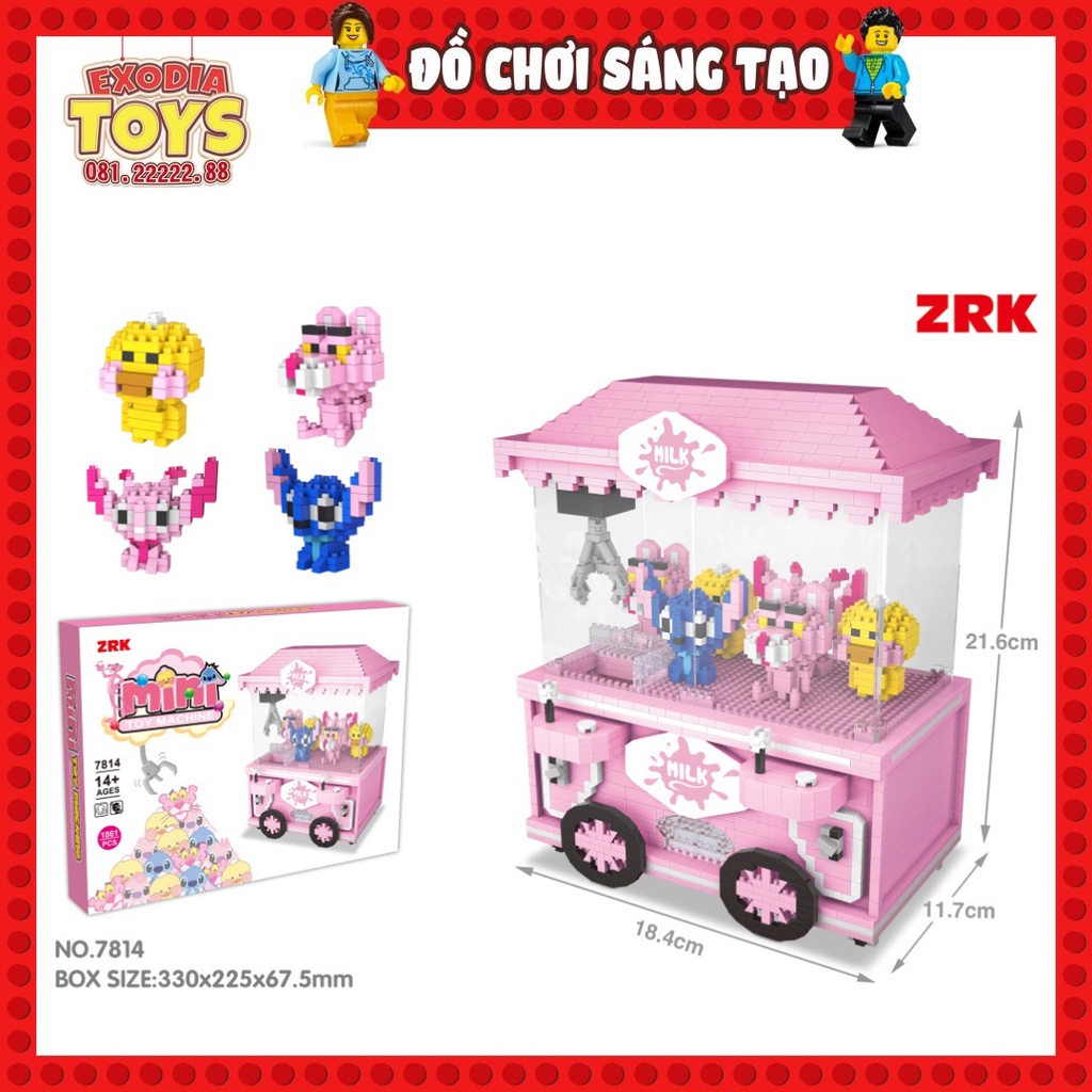 Xếp hình Máy gắp thú điện tử xèng Retro Arcade Machine - Đồ Chơi Lắp Ghép Sáng Tạo - ZRK 7814