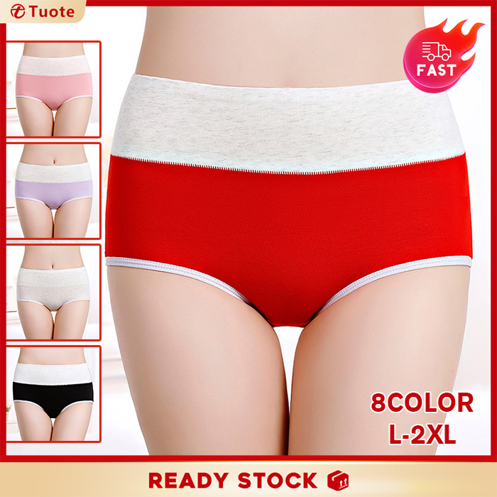 Women's Panties Plus Size 95% Cotton Solid Color Underwear High Waist Underpants Buttocks and Abdomen Briefs