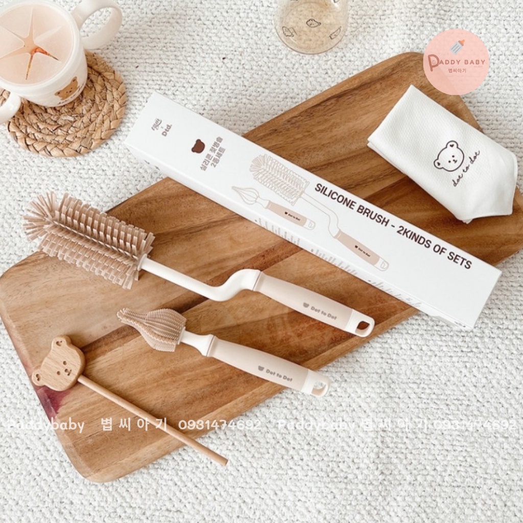 Cọ rửa bình sữa silicon Dottodot x Tgm nội địa Hàn cho bé - Made In Korea