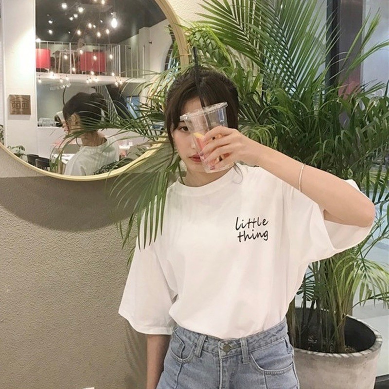 [ PINK ] Áo thun phông tay lỡ form rộng LITTLE THING Unisex