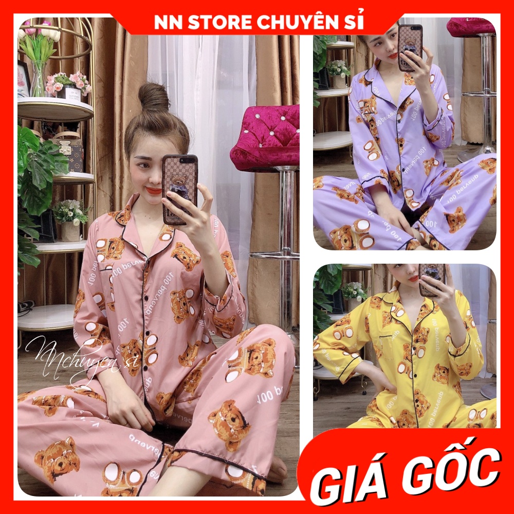 Đồ bộ nữ mặc nhà phom 55kg chất kate lụa mềm mịn in hình hoạt hình dễ thương DBKIHTD17