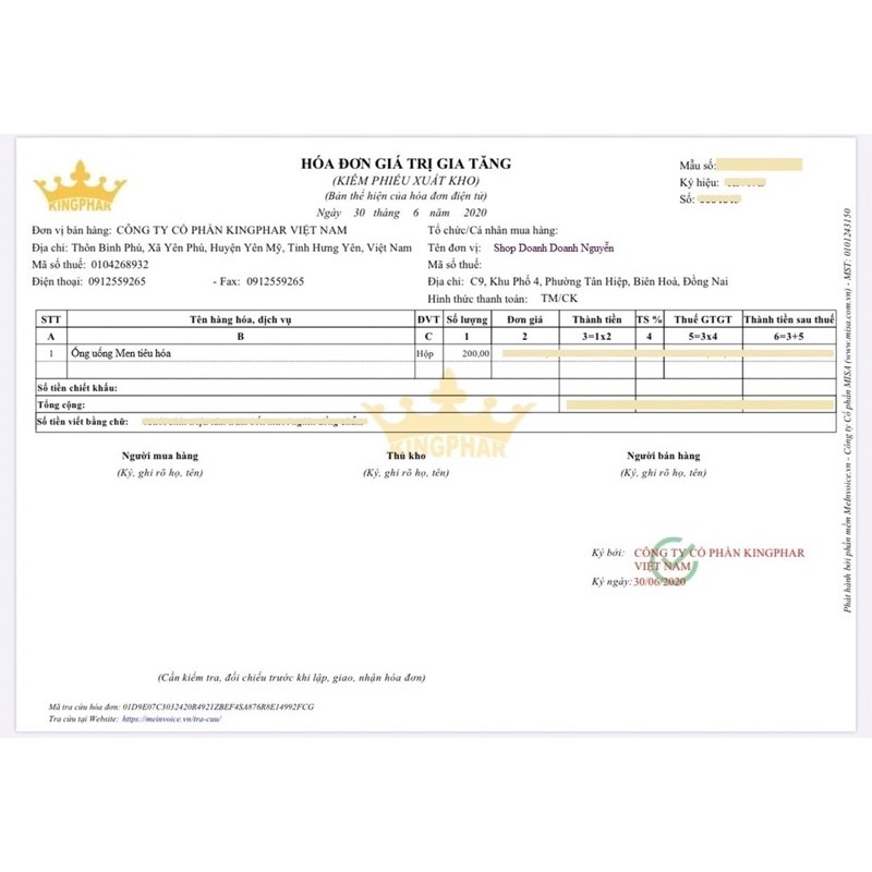 Ống Uống MEN TIÊU HÓA Kingphar   - cân bằng vi khuẩn đường ruột, giúp hấp thu và tiêu hóa tốt hơn