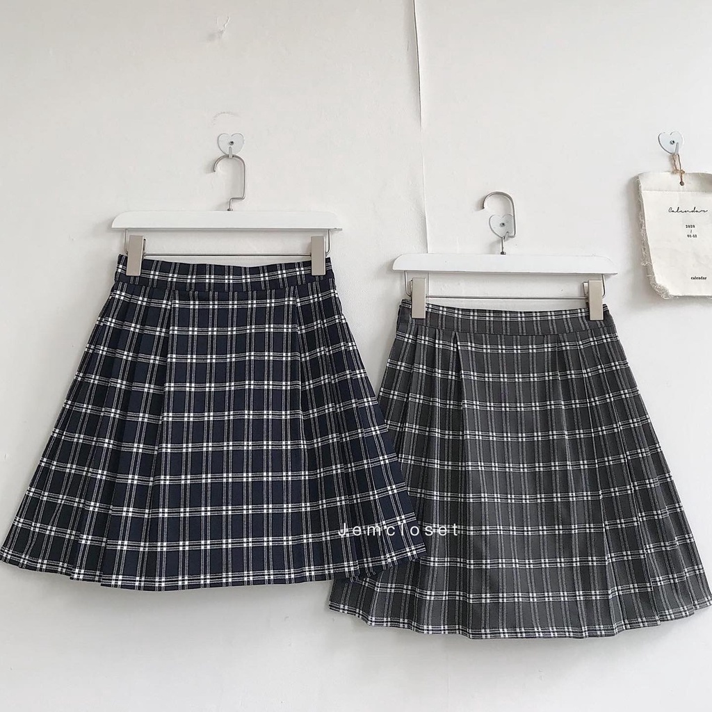 Chân Váy Ngắn JEM CLOSET Dáng Chữ A Mẫu Kẻ Caro Dễ Thương Style Trẻ Trung NIMOL 3281