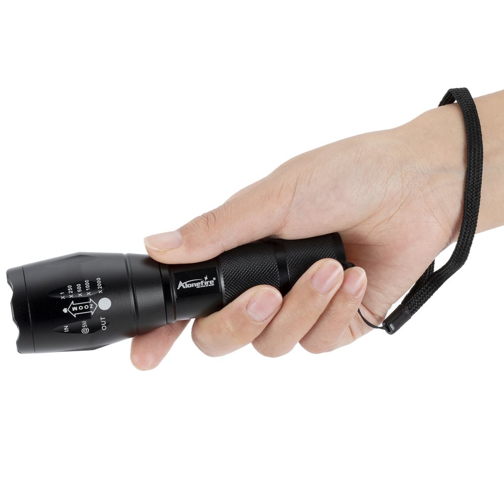 Đèn pin ALONEFIRE E17 3800 Lumen 18650 ánh sáng trắng / cam / vàng chống nước mang theo du lịch