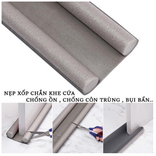 Thanh nẹp xốp chặn khe cửa ngăn côn trùng, bụi bẩn, cách âm, kẹt tay chân, chống va đập