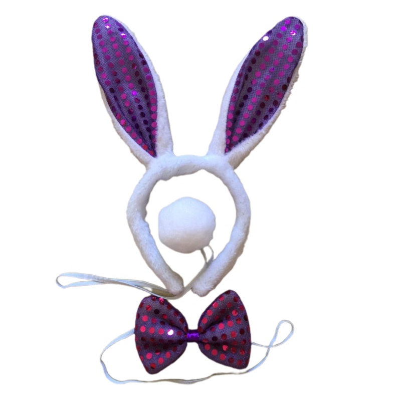 Bộ 3 Băng Đô Tai Thỏ Hoạt Hình Dùng Hóa Trang