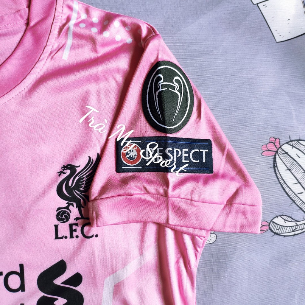 Bộ Quần Áo Đá Bóng Liverpool Thun Thái Cao Cấp Màu Hồng Cá Tính Thoải Mái, Năng Động, Trẻ trung