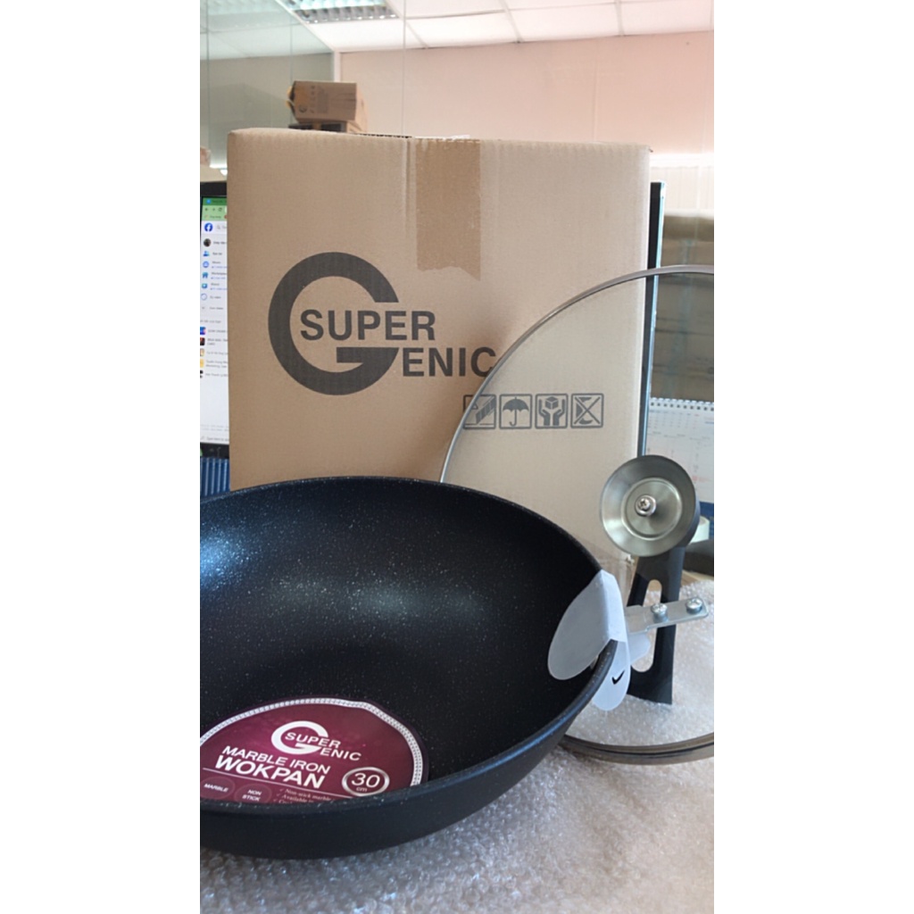 COMBO 2 CHẢO CHỐNG DÍNH - THÁI LAN - SÂU 30CM + 1 Nắp chảo thủy tinh