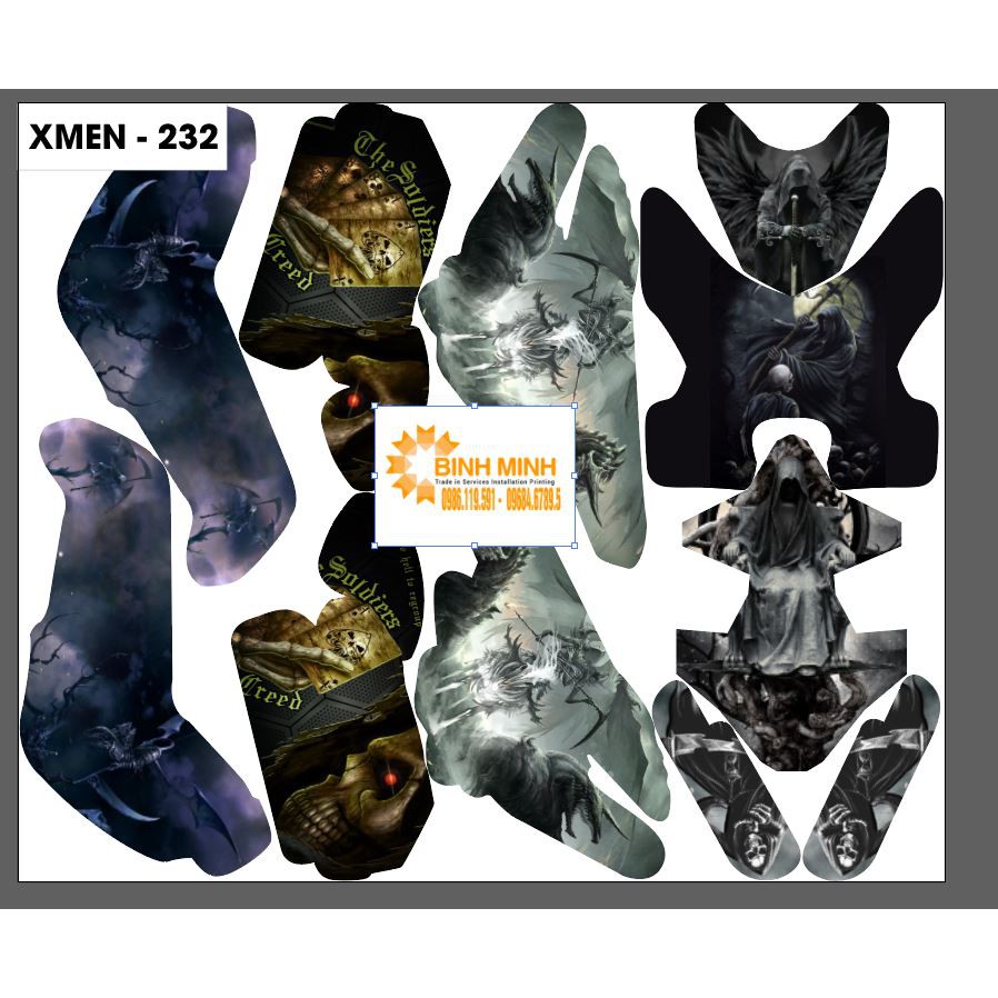 tem trùm xe điện Xmen 232