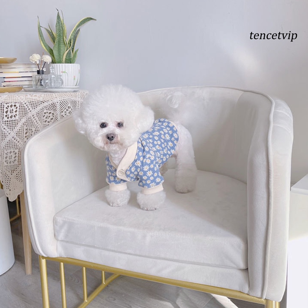 Áo khoác cardigan mềm mại giữ ấm họa tiết hoa thời trang mùa thu cho thú cưng
