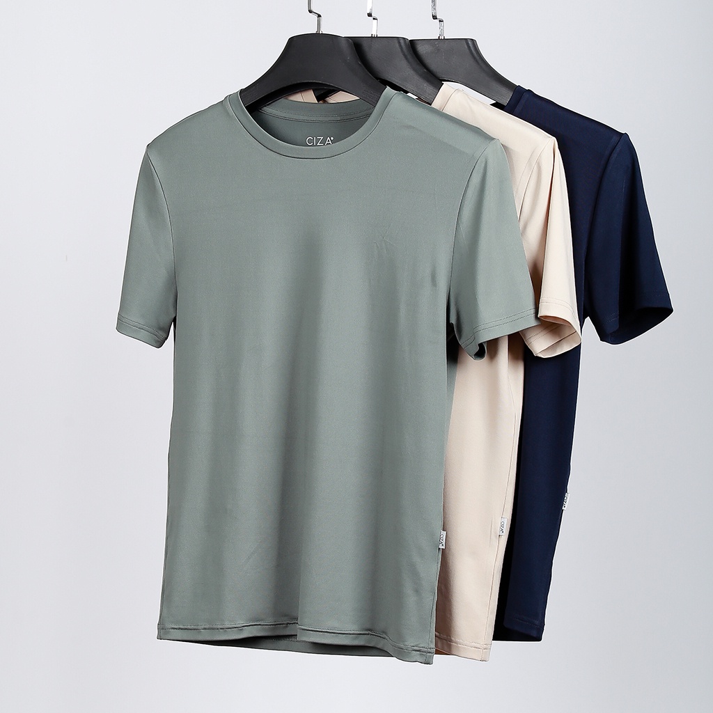 Áo thun nam cao cấp cổ tròn vải cotton co giãn dày dặn Dáng Slim Fit CIZA ATNS21 | BigBuy360 - bigbuy360.vn