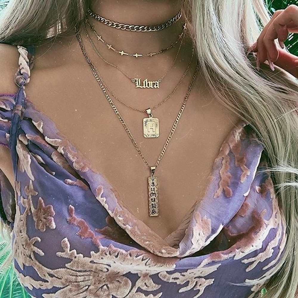 Dây Chuyền Hợp Kim Đính Đá Phong Cách Vintage Cho Nữ