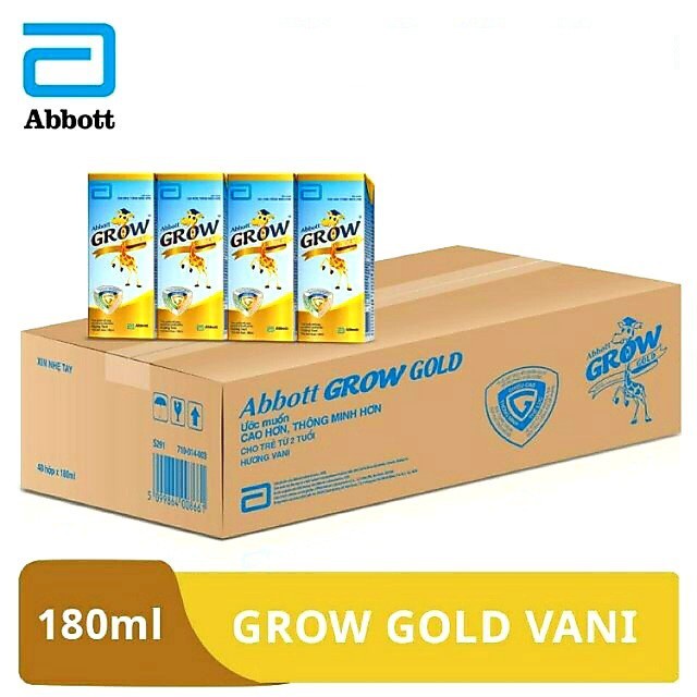 Thùng 48 hộp sữa bột pha sẵn Abbott Grow Gold vani  110ml -180ml