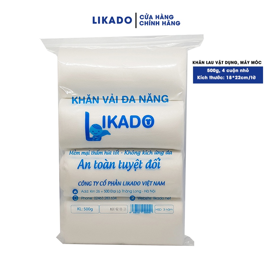 Khăn khô đa năng Likado cho bé cuộn 500g kích thước(18x22cm)( 1 CUỘN)