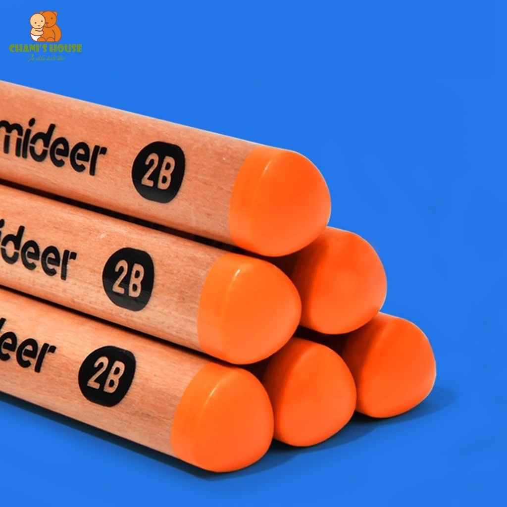 BỘ 6 CHIẾC BÚT CHÌ TAM GIÁC MIDEER 2B 4B 6B TẶNG KÈM GỌT CHÌ CHO BÉ BẮT ĐẦU HỌC CÁCH SỬ DỤNG