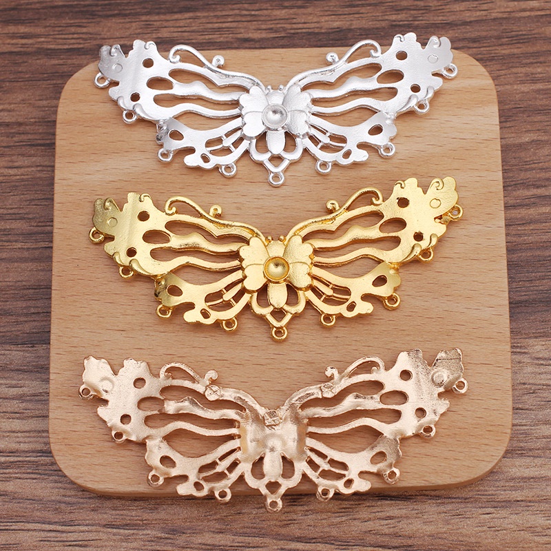1 phiến đúc họa tiết bươm bướm 83*32mm nguyên liệu làm trâm làm trang sức cổ trang cosplay cổ phục có màu KC