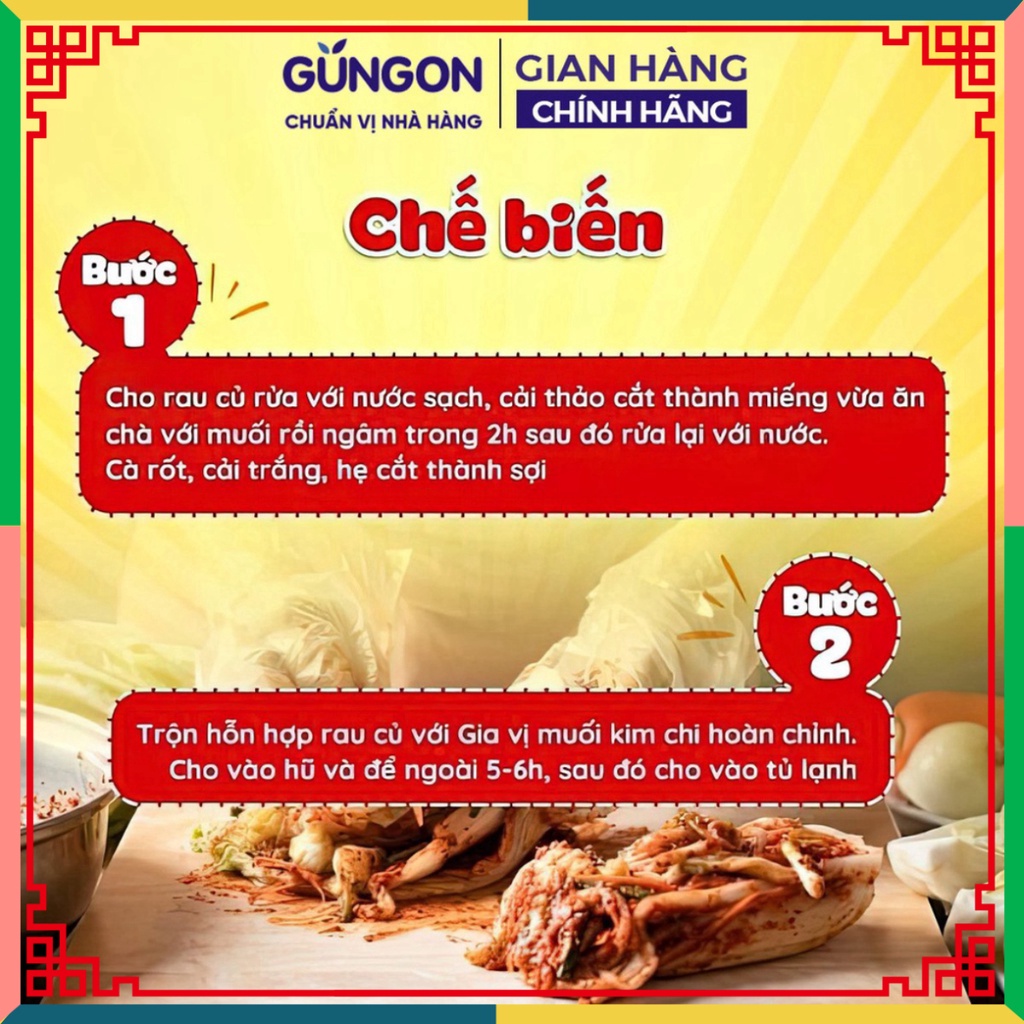 Gia vị làm kim chi muối GUNGON chuẩn vị korea 60gr - muối được 700gr kim chi ( Đại lý Ngọc Toản)