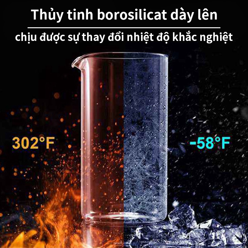 Bình pha cà phê kiểu pháp 350/600ml ​french press ấm pha cà phê trà ​thủy tinh Bình pha trà ​French press
