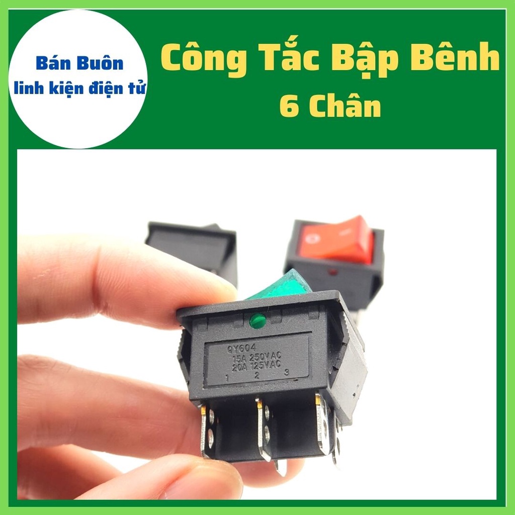 5 chiếc Công tắc bập bênh 6 chân,công tắc bập bênh 16a 250v, kcd4, công tắc 6 chân, công tắc on/off