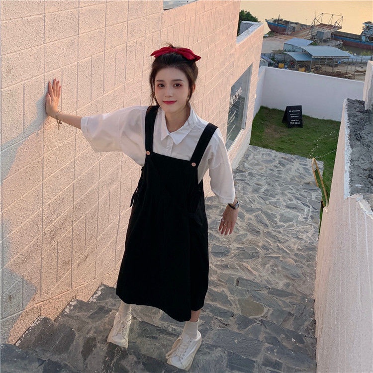 Set chân váy và đầm yếm dài trung bình thời trang mùa hè