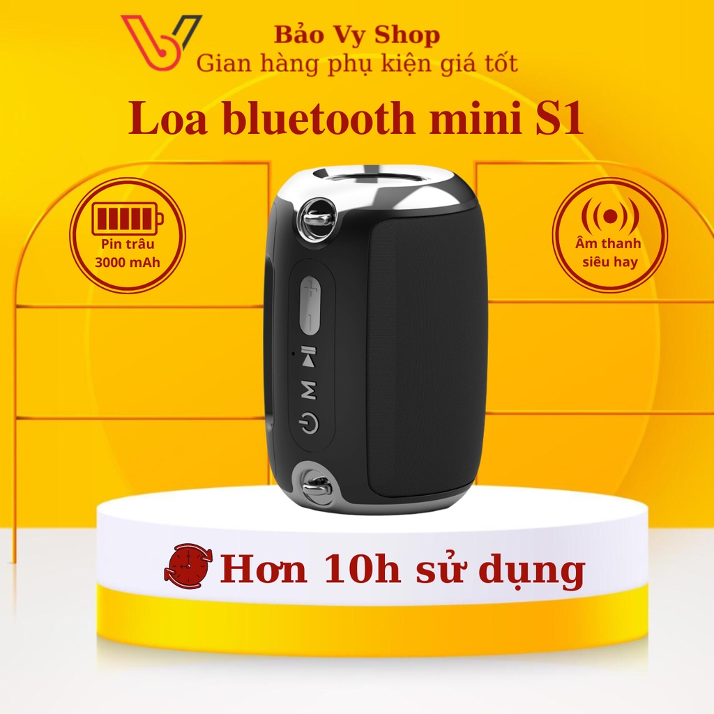 Loa bluetooth mini STP S1 Loa nghe nhạc bluetooth mini có thẻ nhớ USB cổng AUX kết nối laptop tivi máy tính bàn BAOVY