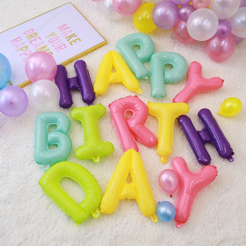 Set bóng happy birthday tone màu Hàn quốc INS