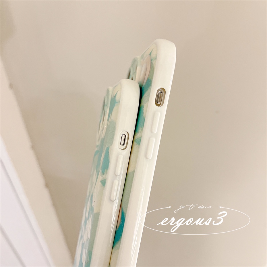 Ốp Điện Thoại Mềm Họa Tiết Bông Hoa Màu Xanh Dương Cho iPhone 14 13 12 11 Pro Max SE2020 X XR Xs Max 7 8 Plus