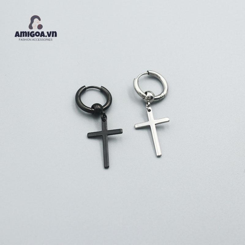 ✨✨Đen Punk Không Phẫu Thuật Thép Bông Tai Nam Nữ Nhỏ Vintage Hip Hop Tai Phụ Kiện Trang Sức Bông Tai Bán Buôn