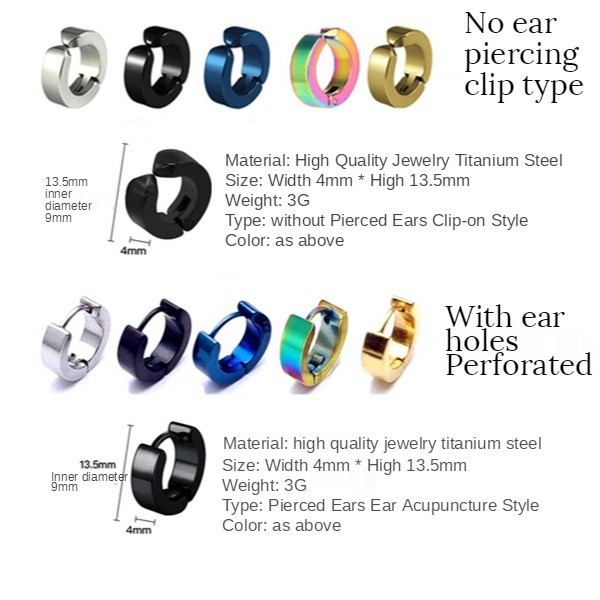 Khuyên Tai Thép Titan A330 Phong Cách Hàn Quốc Cho Nam Và Nữ