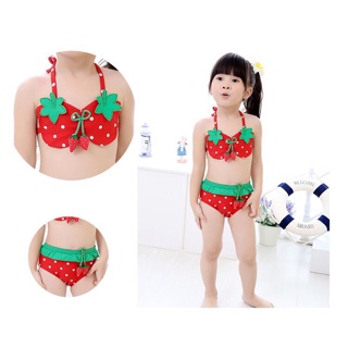 Bikini dâu tây cực cute cho bé gái