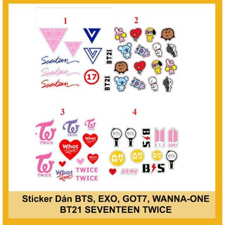 Sticker dán bts, exo, got7, wanna-one btss seventeen