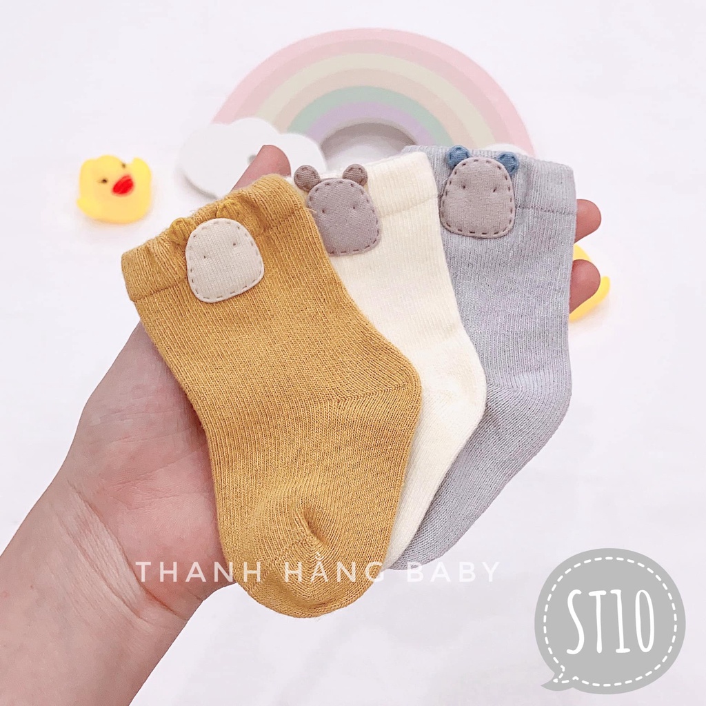 Tất Cho Bé, Tất Trẻ Em Hàn Quốc 3 Đôi Bé Trai Bé Gái Thanh Hằng Baby Từ 0 - 3 Tuổi