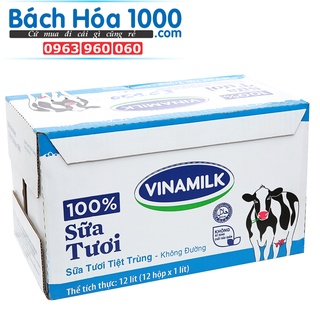 Sữa Vinamilk không đường 1L- 12 hộp/thùng