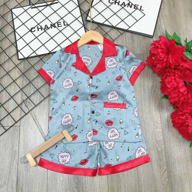 20_36kg bộ pyjama lụa size đại bé gái