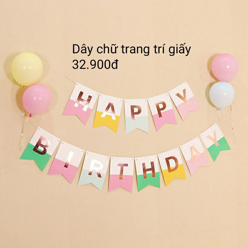 dây treo Happy Birthday giấy