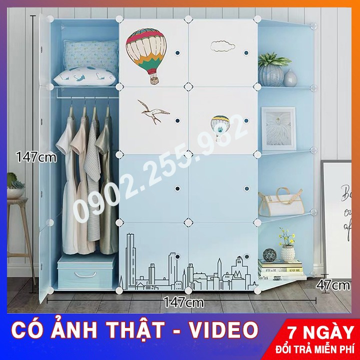 [RẺ NHẤT HÀ NỘI] TỦ  NHỰA LẮP GHÉP TREO QUẦN ÁO THÔNG MINH CHO BÉ 16 Ô CỬA NHIỀU MÀU LỰA CHỌN  sâu 47cm