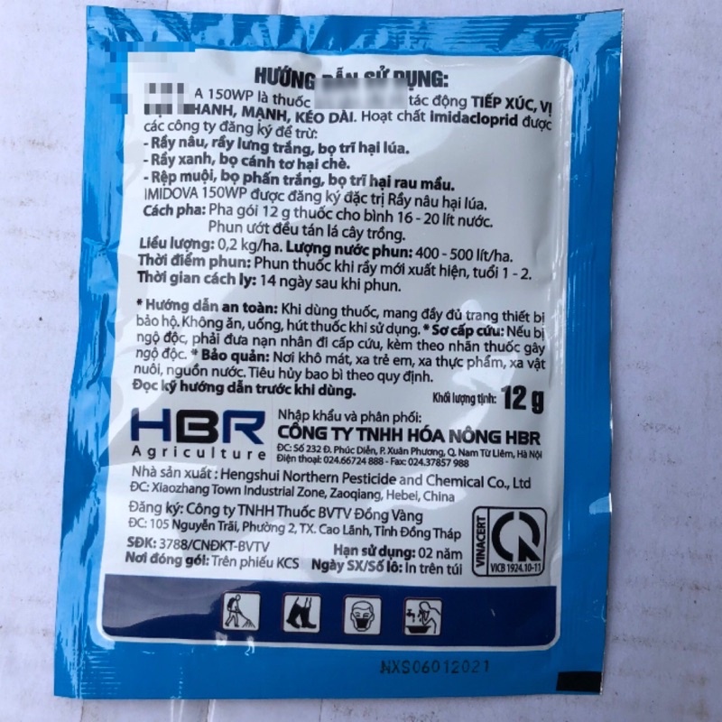 Chế phẩm xử lý bọ trĩ HBR gây hại hoa hồng, cây cảnh, cây ăn trái gói 12g