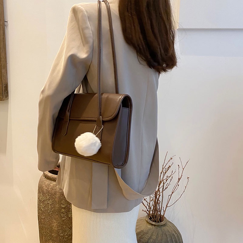 Túi Đeo Vai / Kẹp Nách Hình Vuông Cỡ Nhỏ Thiết Kế Đơn Giản Phong Cách Retro Thời Trang Cho Nữ