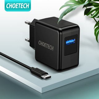 Củ sạc CHOETECH hỗ trợ sạc nhanh 18w USB 3.0 chuyên dụng cho Samsung S10/S9/S8/Note 9/8/7 Iphone X 8 Ipad